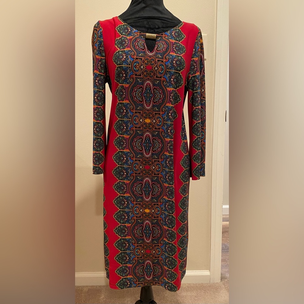 Emma & Michele Red Long Sleeve Sheath Dress